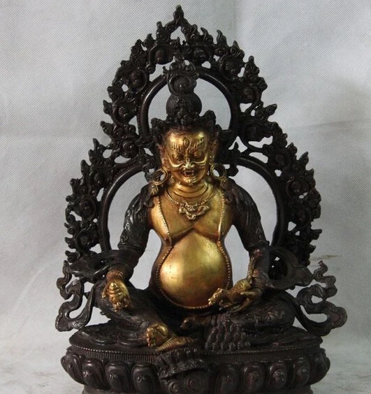 

Песня voge gem S1287 15 Тибет Фан Буддизм Медь бронзовый желтый Jambhala Бог Будда богатства Статуя