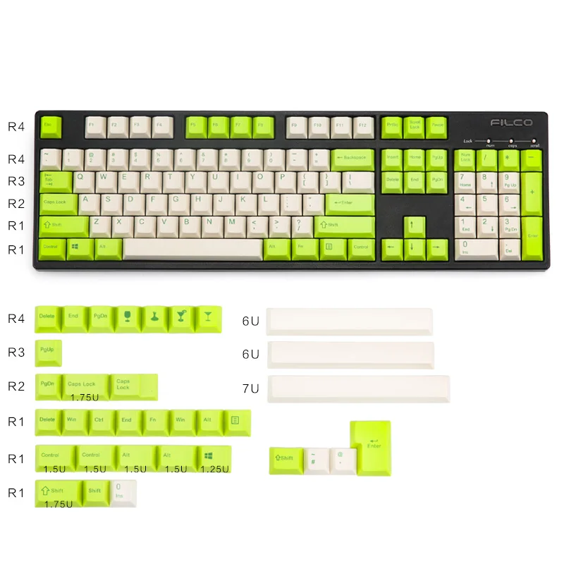 champagne 138keys Колпачки для ключей цвета шампанского Вишневый профиль краситель-подложенный 111/138 клавиш для механической клавиатуры Cherry mx - Цвет: champagne 138keys