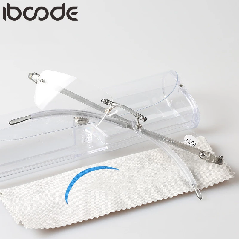Iboode очки без оправы для близорукости для женщин и мужчин TR90 короткие близорукие очки Оптические полимерные линзы очки от-1,0 до-4,0