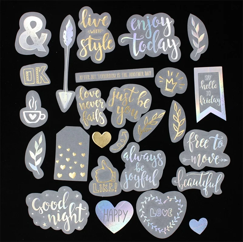 YPP CRAFT 50 шт Наслаждайтесь сегодня Vellum бумажные наклейки для скрапбукинга Happy