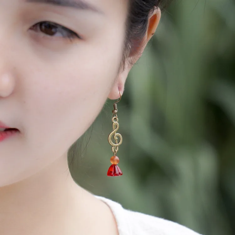 Винтажная Этническая бижутерия 4 цвета Висячие Серьги Модные Винтажные серьги с