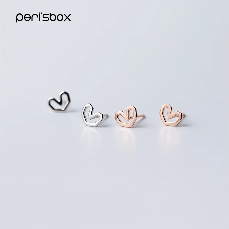 Женские серьги гвоздики Peri'sBox из серебра 925 пробы с маленьким
