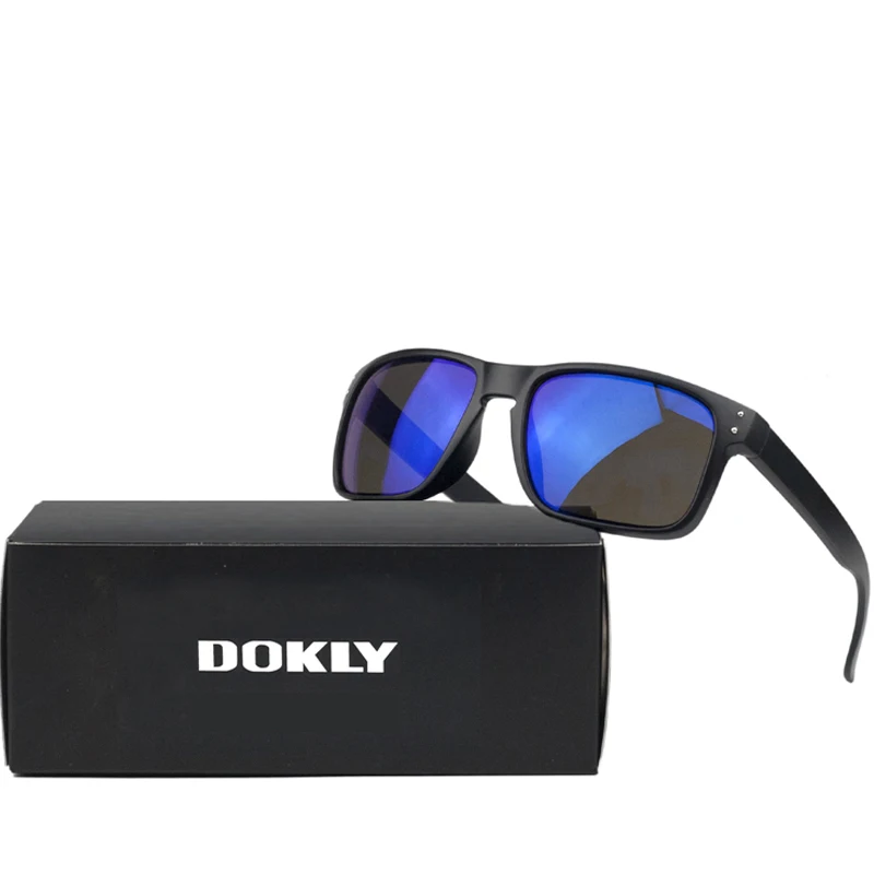 Мужские квадратные солнцезащитные очки Dokly брендовые дизайнерские с отражающим