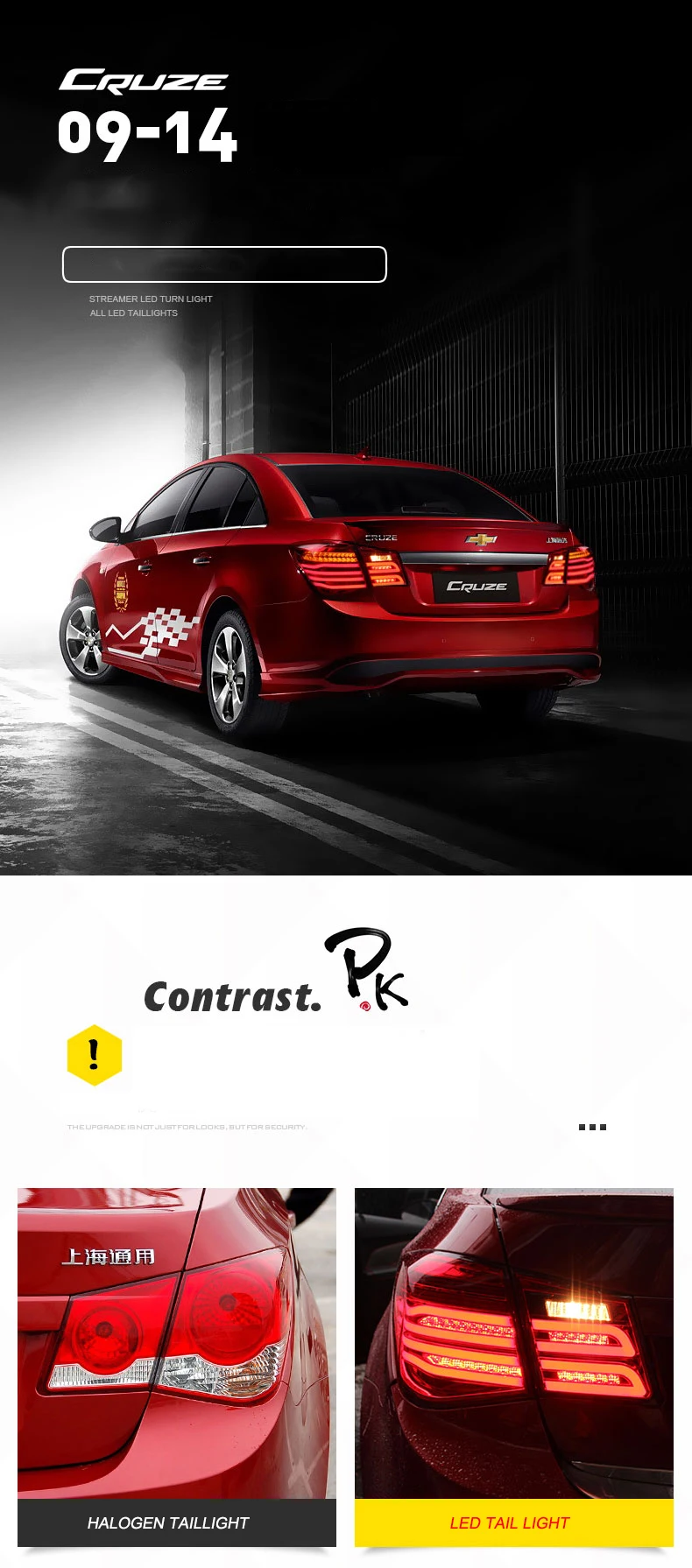 Автомобильный Стайлинг задние фонари для Chevrolet Cruze 2009-2013 задние фонари светодиодный Chevrolet Cruze задний фонарь задний багажник крышка лампы