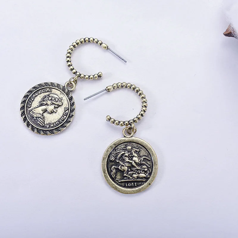 Винтажные серьги Carvejewl красивые женские висячие подвески в виде головы королевы
