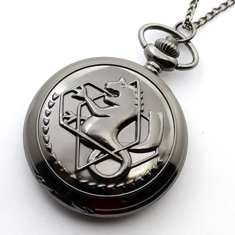 Classic Animate Fullmetal Alchemist Cartoon Antique Pocket Watch Gift Set With Necklace Chain Men Women Relogio De Bolso