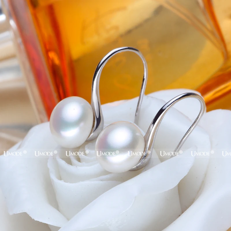 Женские серьги подвески с жемчугом UMODE из стерлингового серебра 925 пробы розового