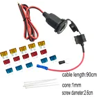 Розетка для автомобильного прикуривателя сплиттер 12 В24 В удлинитель стандартный держатель предохранителя свинцовая водонепроницаемая крышка 90 см кабель с предохранителем