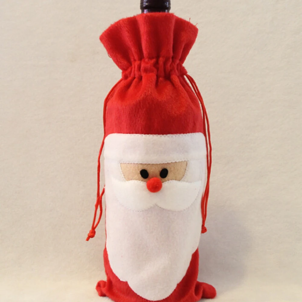 

1 шт. Чехлы для винных бутылок, украшение для обеденного стола, одежда Санта-Клауса, кухонные принадлежности для рождественской вечеринки ...