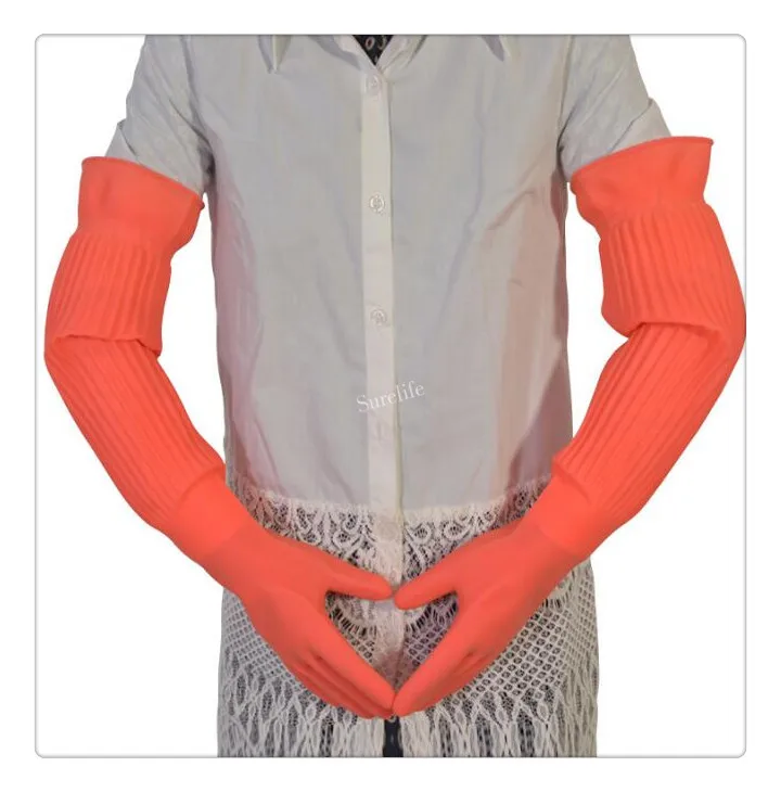 45/55 см удлиненные ультра длинные водонепроницаемые резиновые перчатки миска