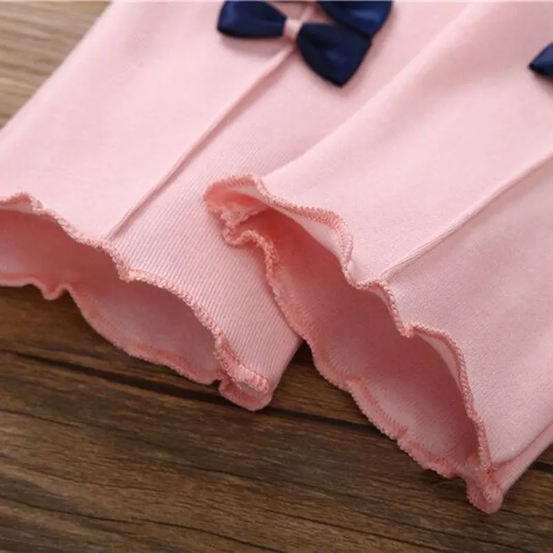 Новые детские штаны; Верхняя одежда принцессы для девочек; брюки с бантом; Детские хлопковые брюки; весенне-осенняя одежда для маленьких девочек 2-8 лет