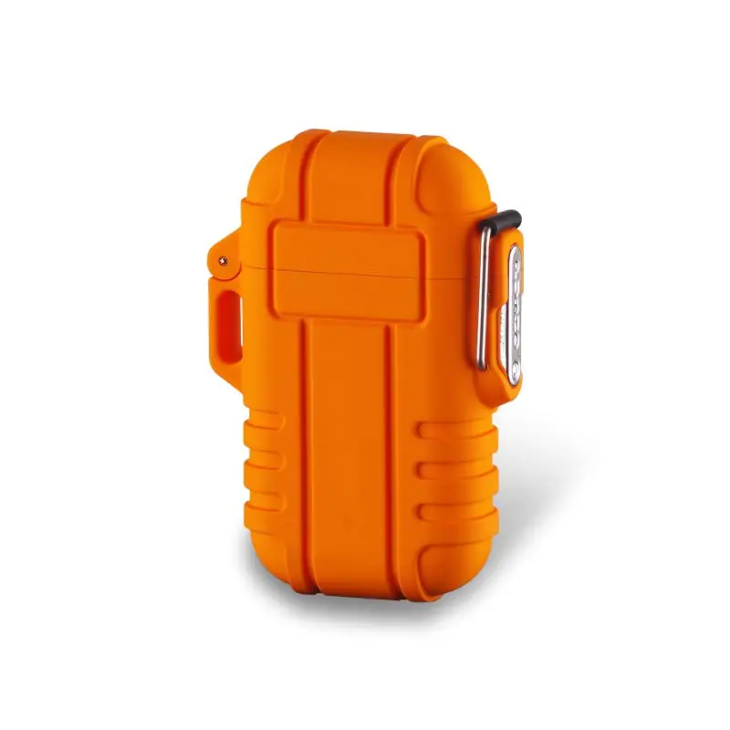 orange Водонепроницаемая usb-зажигалка для сигарет с двойной дугой, зажигалка для улицы, кемпинга, спорта - Цвет: orange