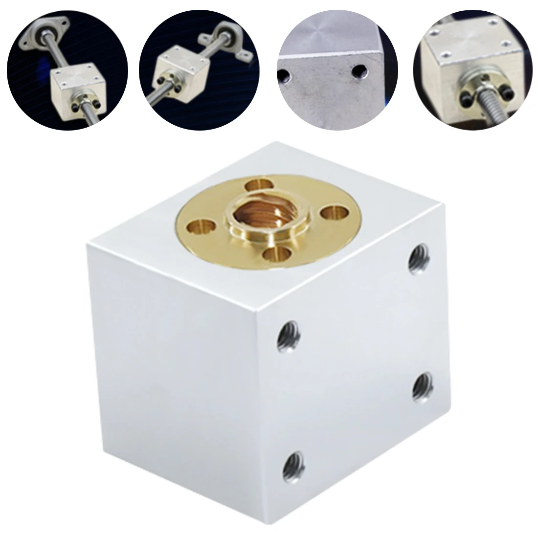 T8 Lead Screw Nut Housing Bracket For 3D Printer Parts T8 Trapezoidal Lead Screw Conversion Nut Aluminum Seat