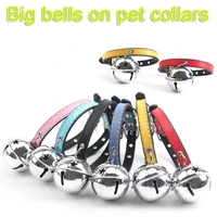 fashion pet dog collar for puppy cat small dog neck strap adjustable with 4cm big bell