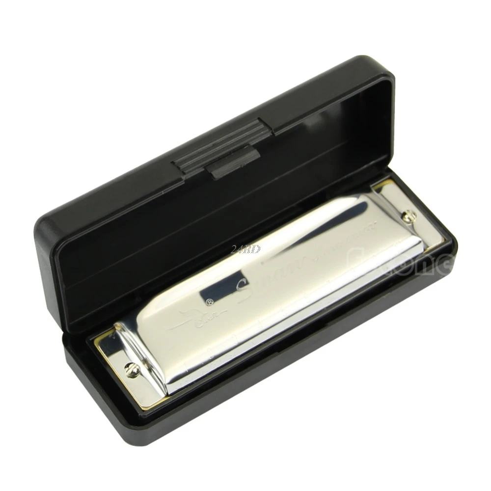 

Губная гармошка Silver Swan с 10 отверстиями Key of C для блюза, рок, джаза, народных гармоник jul20 _ 20