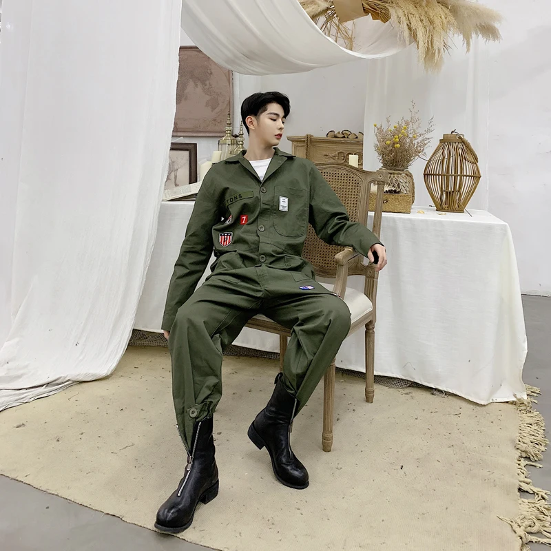 Новинка 2019 мужские комбинезоны весенние тренировочные брюки на бедрах рабочие