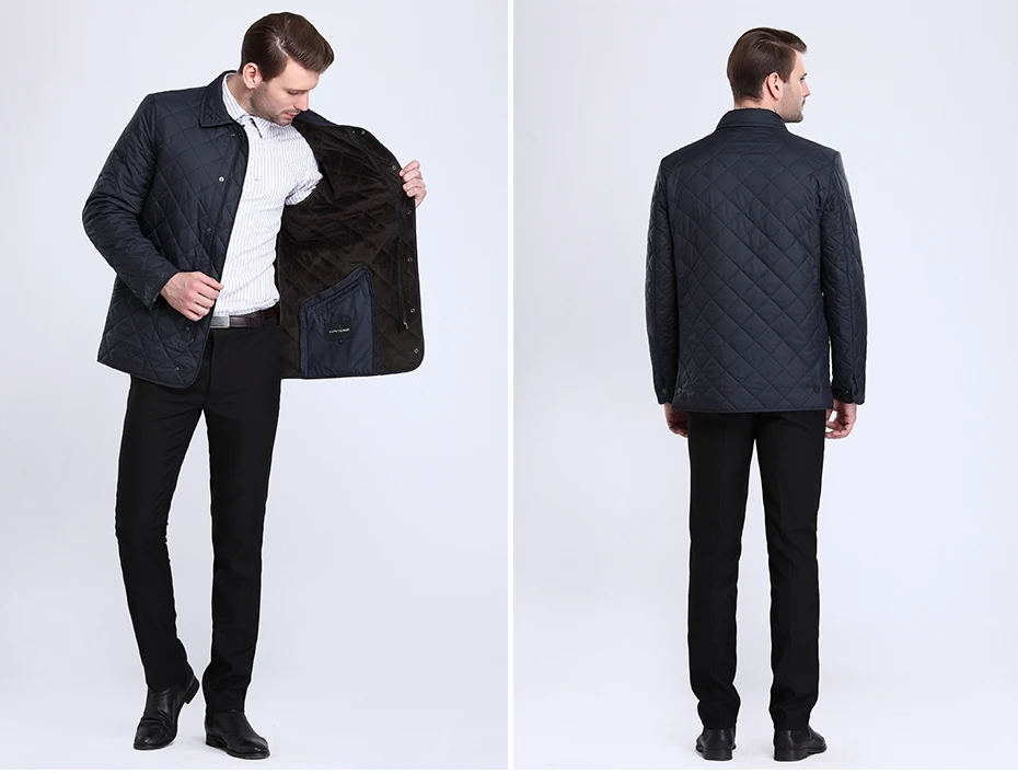 CITY CLASS Новинка года осень мужская стеганая куртка подкладка флис Chaqueta Hombre бизнес Causual Модные пальто для мужчин 6xl 15307