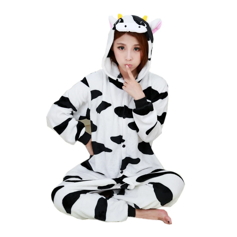 Корова животного пижамы с персонажами из мультфильмов для взрослых женщин