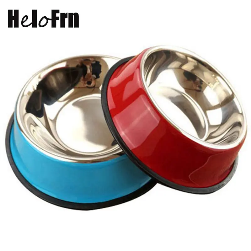 Нержавеющая сталь миски для собак красный синий цвет домашних животных щенок