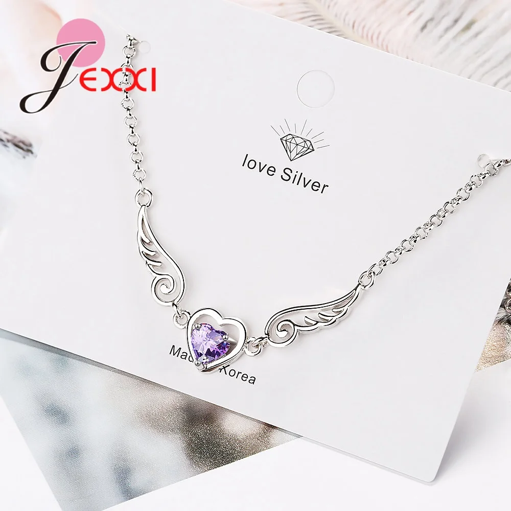 Крылья ангела Подвески браслет браслеты с сердечками для женщин фиолетовый