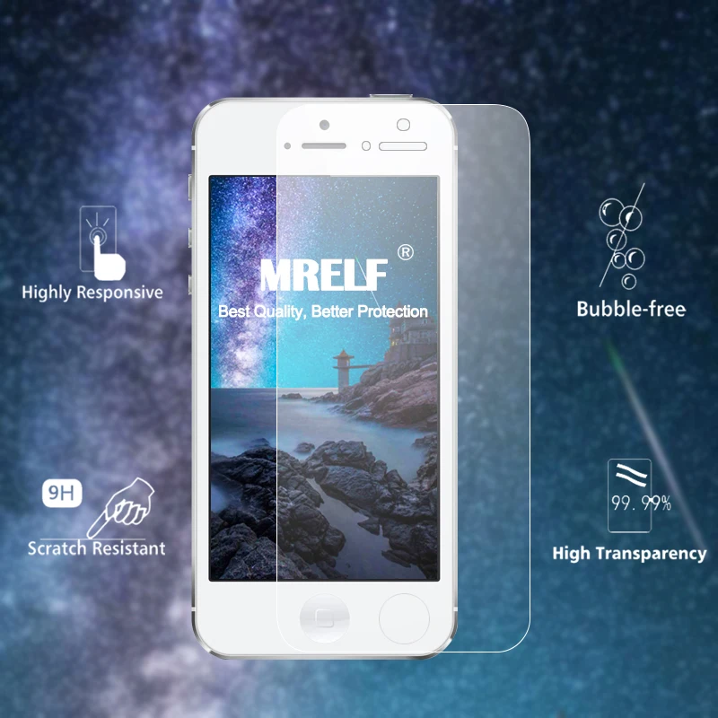 MRELF закаленное стекло для iPhone 5 S SE Защитная пленка экрана на | Мобильные телефоны и