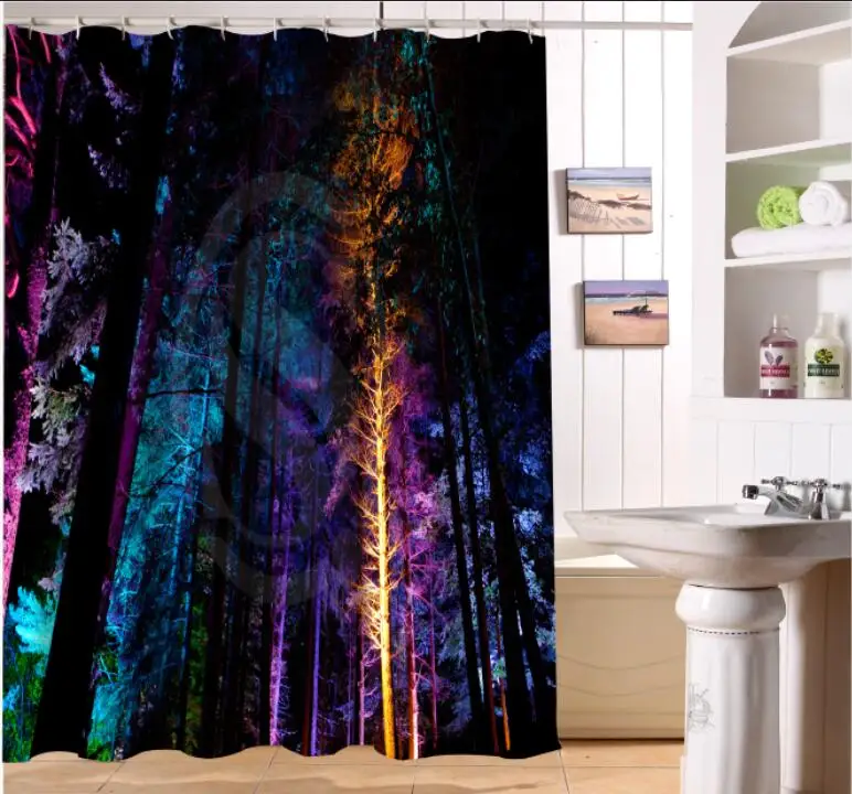 LUQI NEW ARRIVE Beautiful Night The woods Personalized Custom Shower Curtain Bath Waterproof MORE SIZE SQ-B32 | Дом и сад