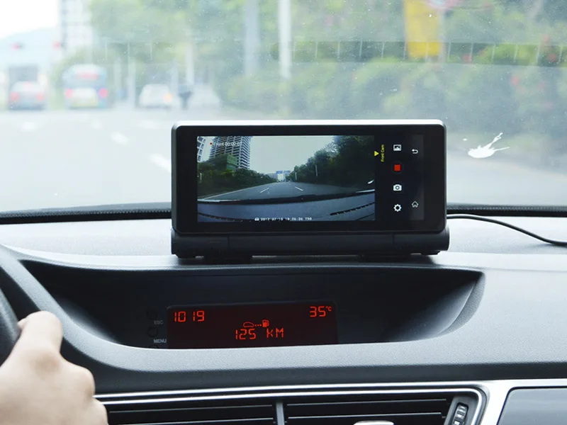 1080p Автомобильный видеорегистратор-ОС Android 7-дюймовый дисплей GPS парковочная