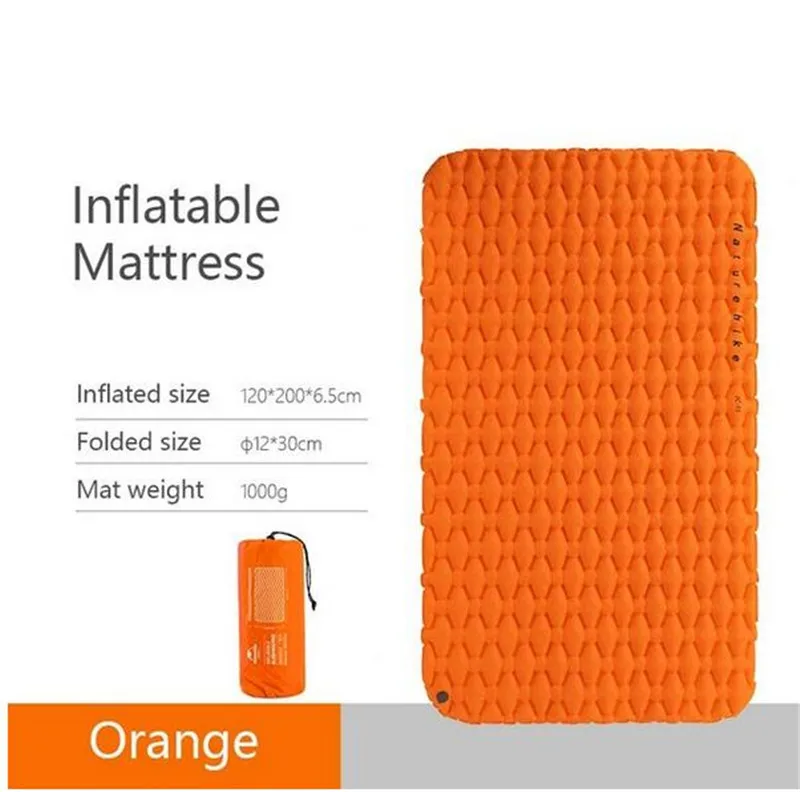 Double Orange Mat Naturehike Сверхлегкий портативный складной походный туристический Кемпинг надувной коврик спальный коврик открытый песок свободный пляжный матрас - Цвет: Double Orange Mat