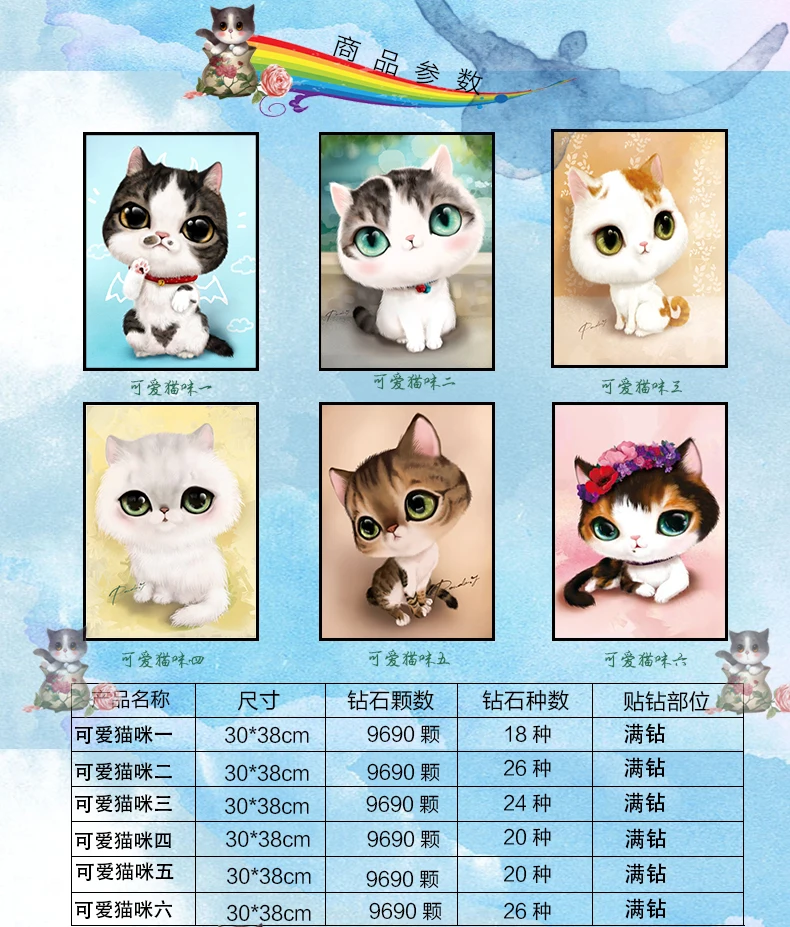 

5D New Diamond Painting Full Cat Series
