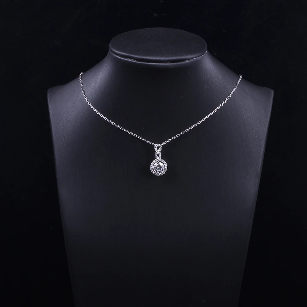 Женское ожерелье с подвеской DovEggs середина белого золота 14K 585 1ct карат 6 5 мм F Color