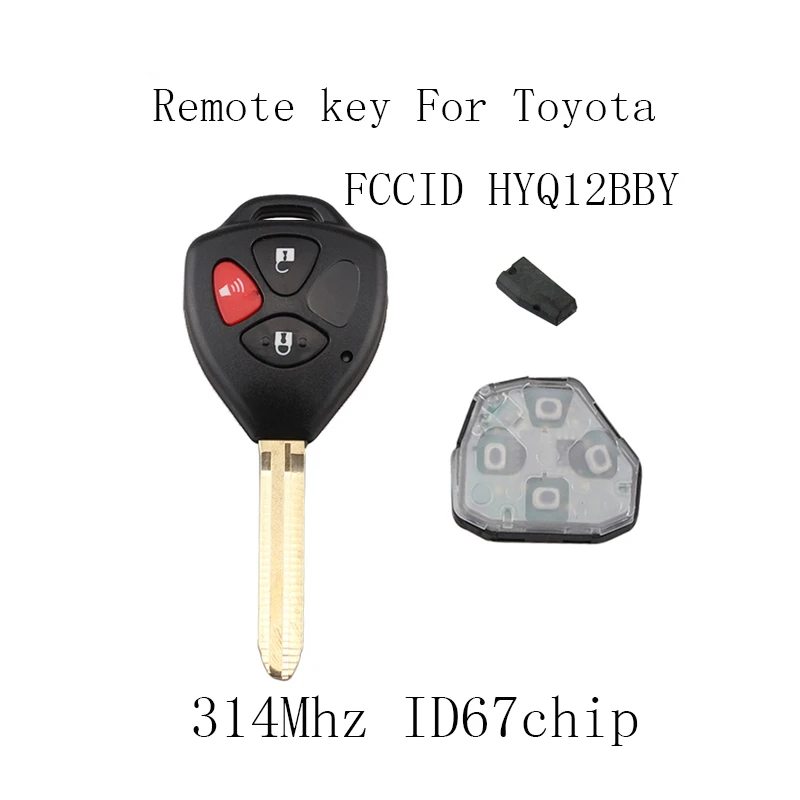 3 кнопки дистанционного ключа автомобиля для Toyota Rav4 Camry 2006 2007 2008 2009 2010 2011 2012 2013 HYQ12BBY