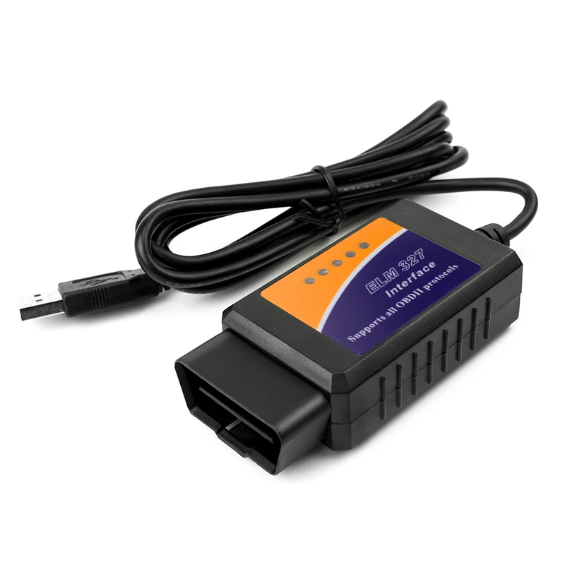 Высокое качество ELM327 USB пластик OBD2 Авто диагностический инструмент версия V1.5 ELM 327