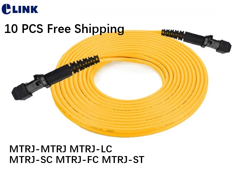 10PCS MTRJ 3M fiber Patchcord SM MTRJ-LC MTRJ-FC MTRJ-SC MTRJ-ST optical fibre jumper 3mtr duplex 9/125 OS2 Free shipping ELINK