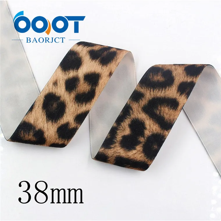 I-181109-203 OOOT BAORJCT I-181109-189 38 мм 5 ярдов с леопардовым принтом Флокирование Термотрансферная печать корсаж, Одежда DIY материалы ручной работы - Цвет: I-181109-203