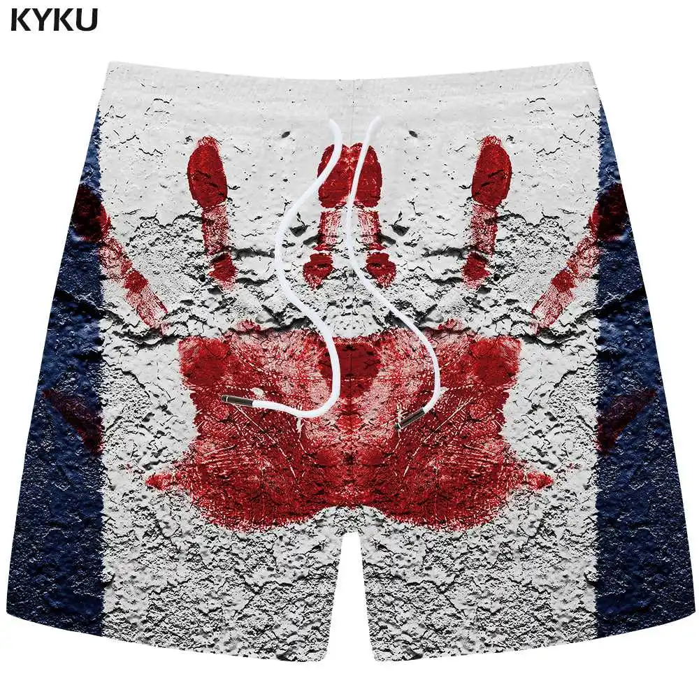 Mens Shorts 06 KYKU шорты с черепом, мужские серые шорты Карго, повседневные готические шорты с 3d принтом, пляжные шорты для фитнеса, мужские короткие штаны, лето - Цвет: Mens Shorts 06