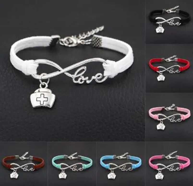 1 шт./лот браслет с подвеской Love lucky 8 Infinity медсестра Доктор медицина коробка Кепка
