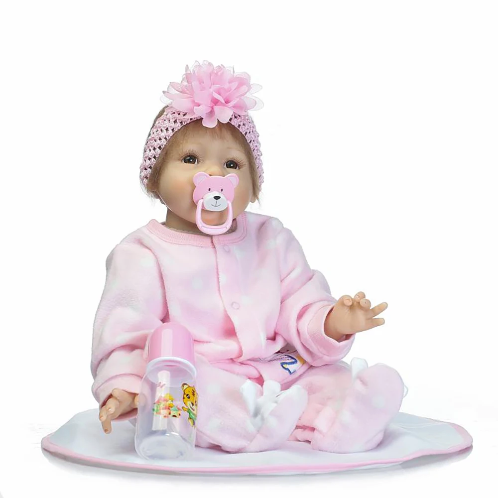 Мягкий силикон-Виниловый reborn baby doll toy lifelike 55 см новорожденный девочка кукла Мода