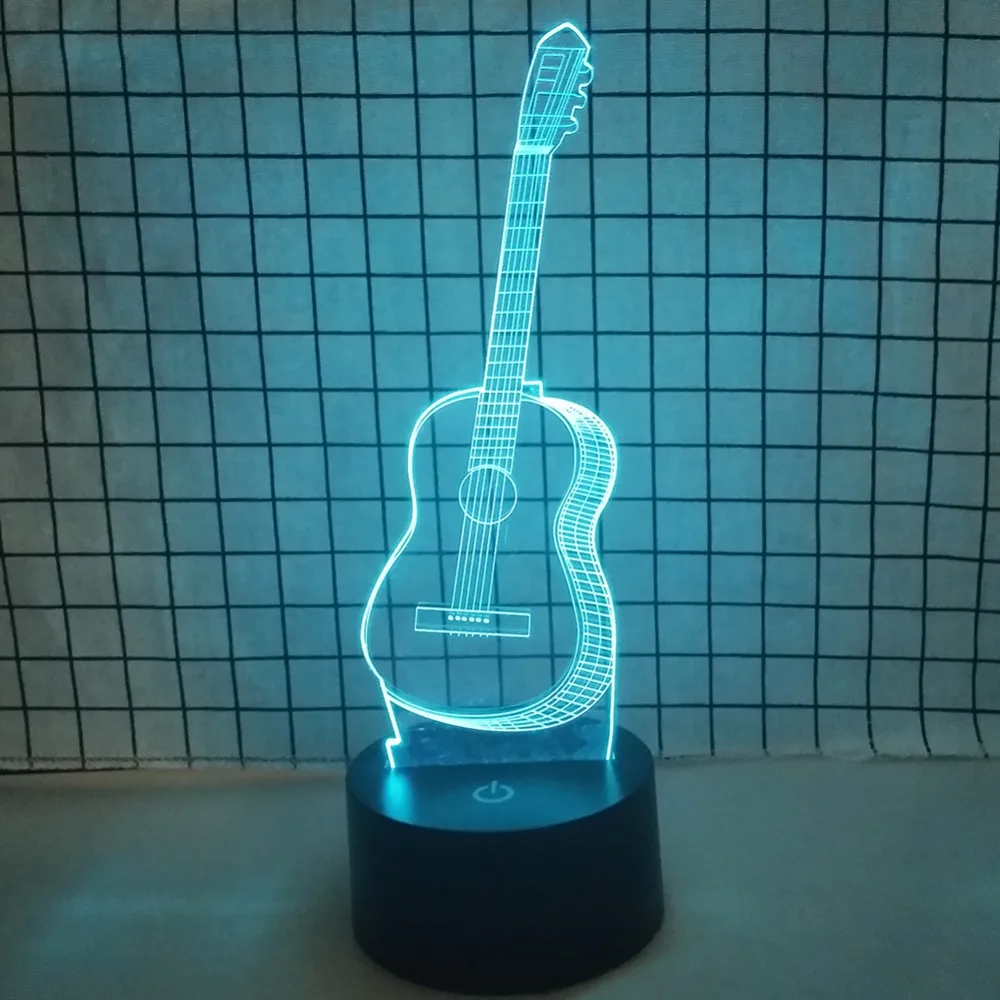 USB 3D гитара светодиодный ночник с 17 клавишами пульт дистанционного управления 3