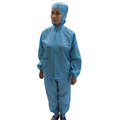 Blue Анти-Электростатическая защита ESD чистое помещение цех молния Cleanness Decontamination с капюшоном костюмы Защитная живопись одежда - Цвет: Blue