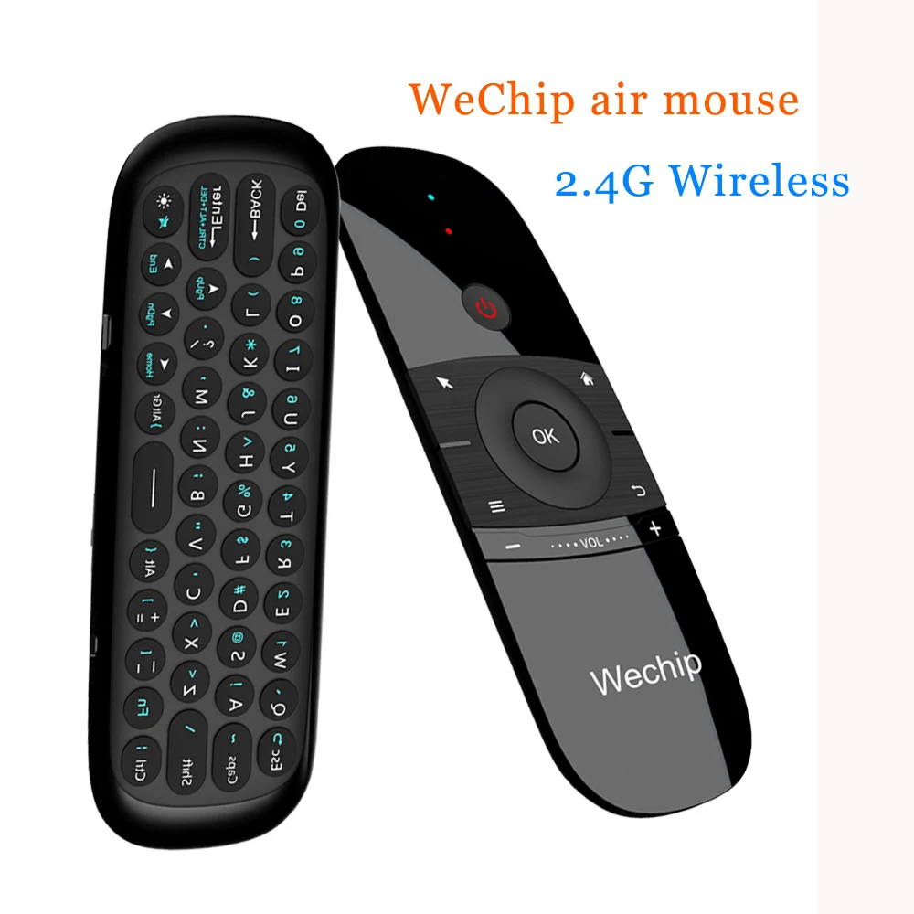 Wechip W1 мини воздушная мышь перезаряжаемая на английском и русском языке 2,4 ГГц Беспроводная клавиатура Пульт дистанционного управления для Windows Android tv Box PC gamer