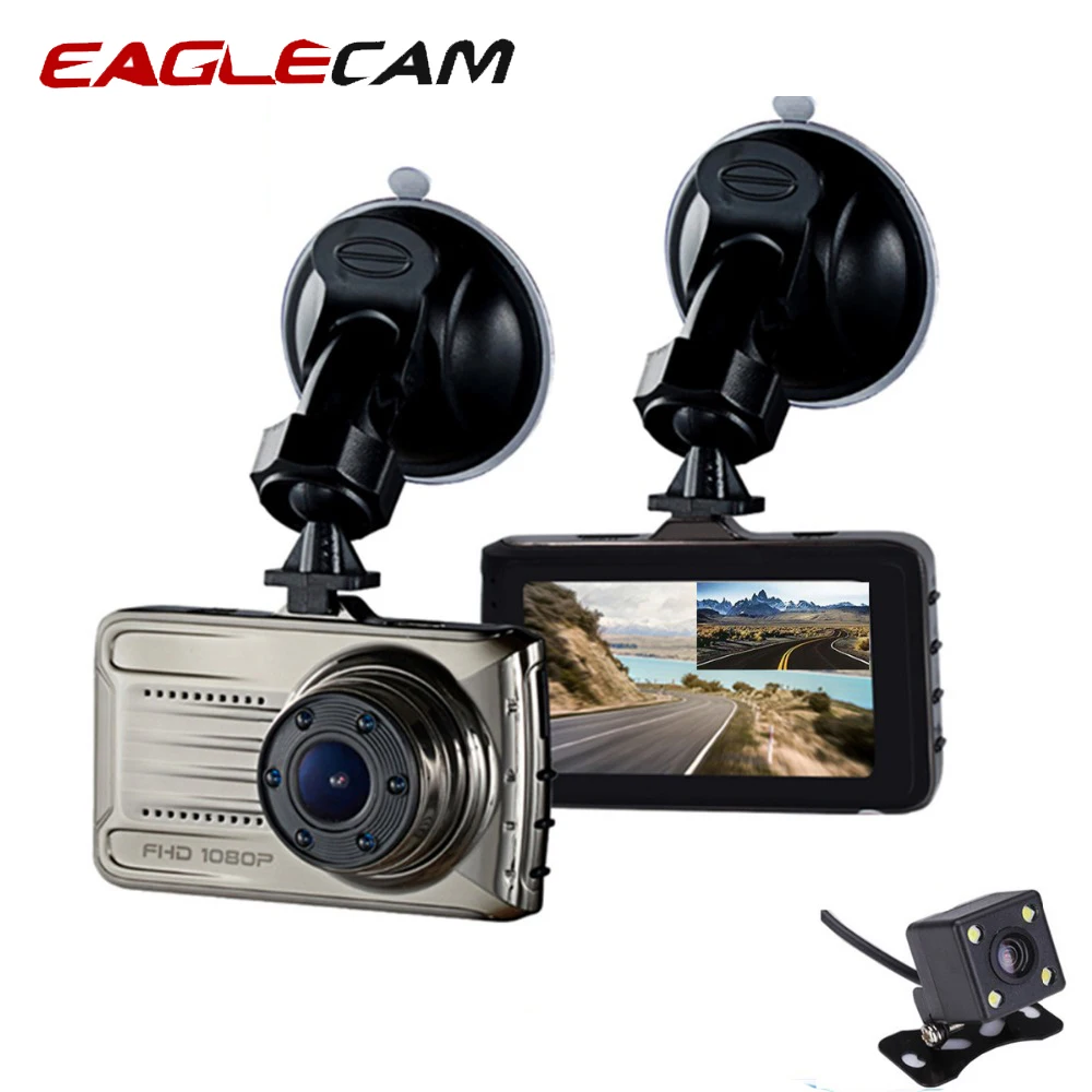 Car DVR Auto Vehicle Camera Dual Cameras Novatek Driving Video Camcorder Full HD 1080P 3 Inch Registrars Recorder Dash Cam