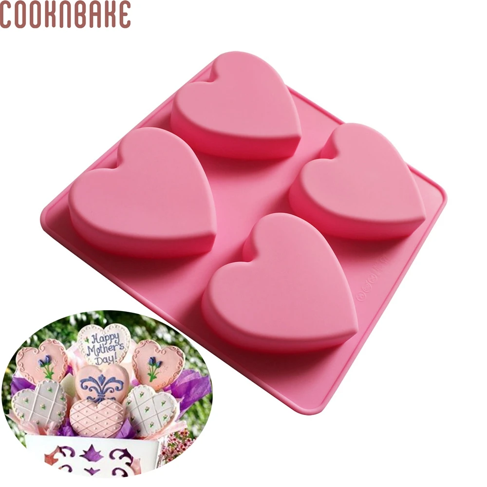 COOKNBAKE силиконовая форма сердце для мыла конфеты Шоколадное торт декоративная