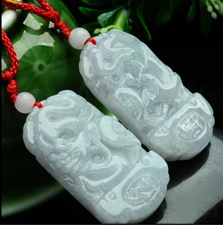 

A Grade Natural (jadeite) / Bless A pair of Dragon Phoenix Heart Pendant