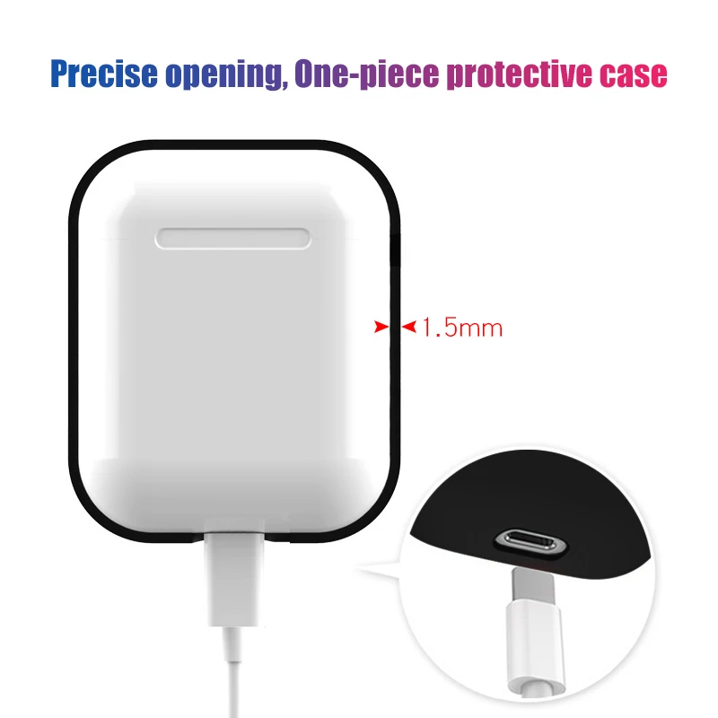 Цветные чехлы из мягкого силикона для AirPods 2 защитный чехол Apple Air Pods зарядный