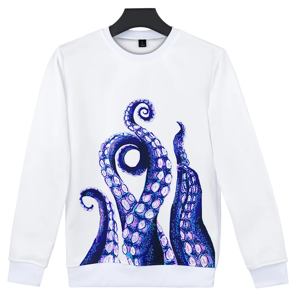 Толстовка с 3D-принтом осьминога Tentacle для мужчин и женщин модное худи в стиле