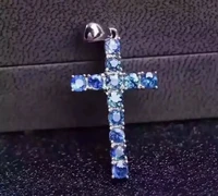 925 sterling silver sapphire pendants fashion gift for women jewelry necklaces pendants cross pendant