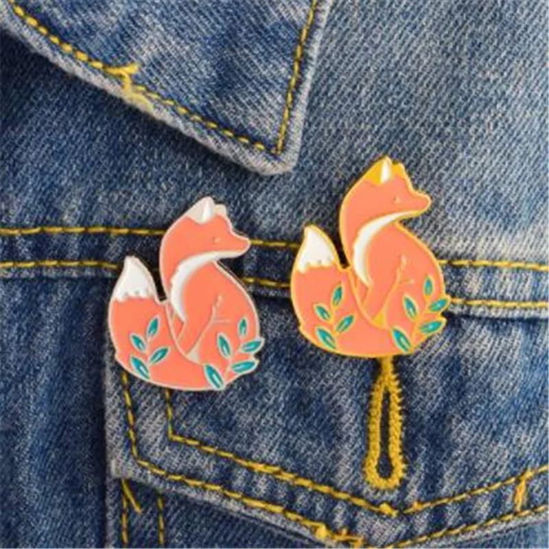 WKOUD лиса булавка брошь с животными милые животные лесные лисы значки броши Значки