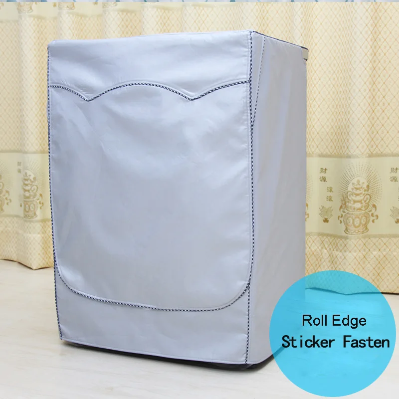 Roll edge Sticker Водонепроницаемый чехол для стиральной машины солнцезащитный крем крышка для стиральной машины сушилка полиэстер серебряное покрытие барабанная машина cubierta lavadora - Цвет: Roll edge Sticker