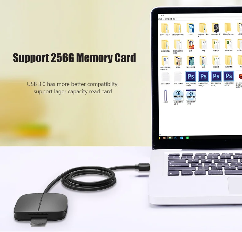 Vention USB 3,0 кард-ридер SD CF MS XD Micro SD TF кард-ридер высокоскоростной мульти внешний смарт-ридер для компьютера