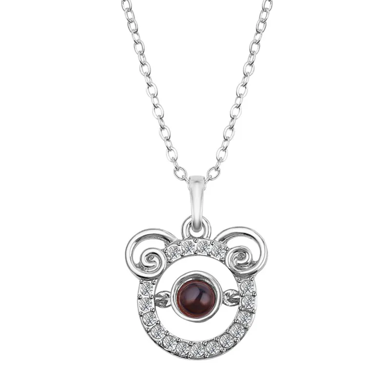 Aries Silver Розовое золото и серебро 100 языков я люблю тебя проекция 12 Созвездие Подвеска Ожерелье воспоминания о романтической любви свадебное ожерелье - Окраска металла: Aries Silver
